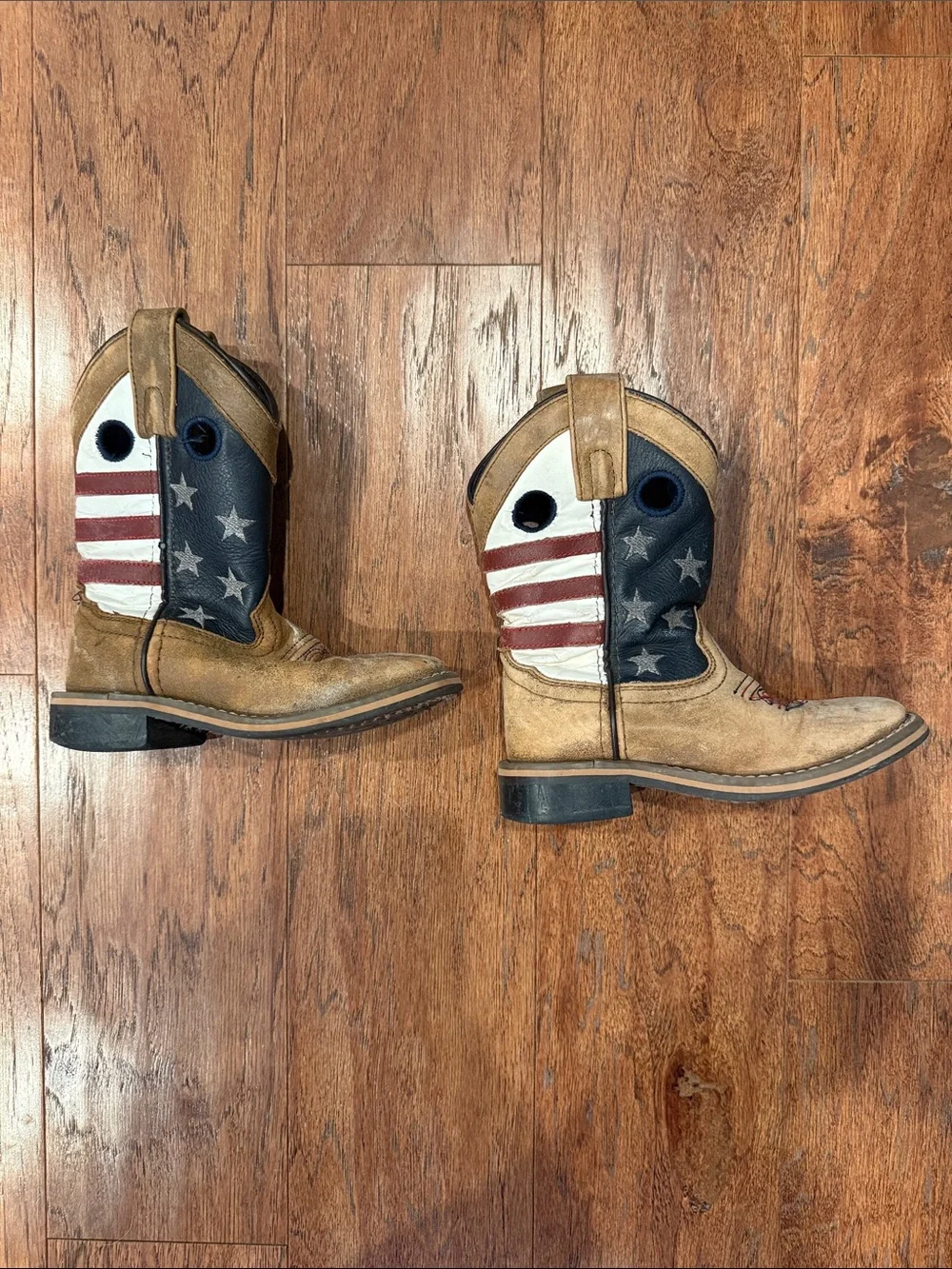 Kids American Flag Western Pull-On Boots